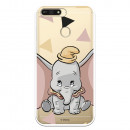 Carcasa Oficial Disney Dumbo silueta transparente para Huawei Honor 7A - Dumbo- La Casa de las Carcasas