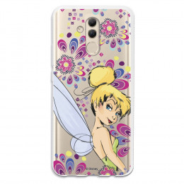 Carcasa Oficial Disney Campanilla Flores Transparente para Huawei Mate 20 Lite - Peter Pan- La Casa de las Carcasas