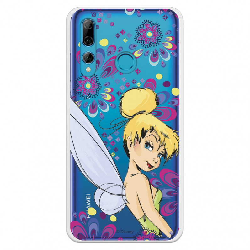 Carcasa Oficial Disney Campanilla Flores Transparente para Huawei P Smart Plus 2019 - Peter Pan- La Casa de las Carcasas