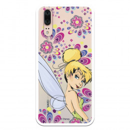 Carcasa Oficial Disney Campanilla Flores Transparente para Huawei P20 - Peter Pan- La Casa de las Carcasas