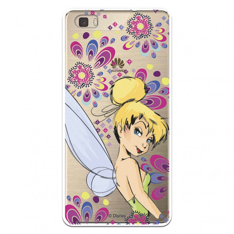 Carcasa Oficial Disney Campanilla Flores Transparente para Huawei P8 Lite - Peter Pan- La Casa de las Carcasas