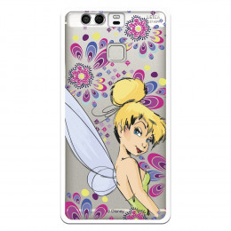 Carcasa Oficial Disney Campanilla Flores Transparente para Huawei P9 - Peter Pan- La Casa de las Carcasas