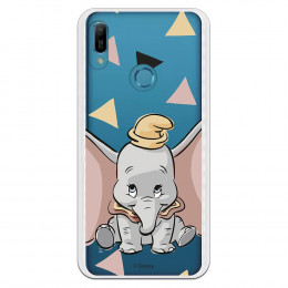 Carcasa Oficial Disney Dumbo silueta transparente para Huawei Y6 2019 - Dumbo- La Casa de las Carcasas