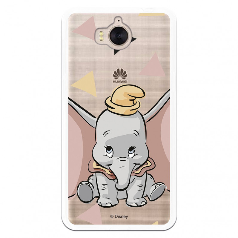 Carcasa Oficial Disney Dumbo silueta transparente para Huawei Y6 2017 - Dumbo- La Casa de las Carcasas