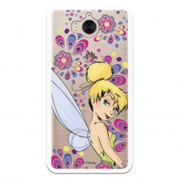 Carcasa Oficial Disney Campanilla Flores Transparente para Huawei Y6 2017 - Peter Pan- La Casa de las Carcasas