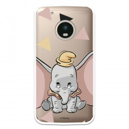 Carcasa Oficial Disney Dumbo silueta transparente para Moto G5 Plus - Dumbo- La Casa de las Carcasas