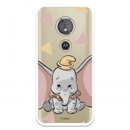 Carcasa Oficial Disney Dumbo silueta transparente para Motorola Moto E5 - Dumbo- La Casa de las Carcasas