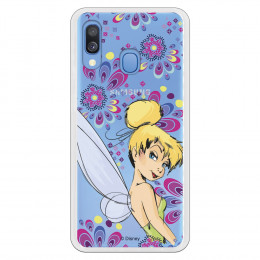 Carcasa Oficial Disney Campanilla Flores Transparente para Samsung Galaxy A20e - Peter Pan- La Casa de las Carcasas