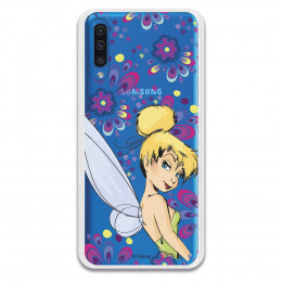 Carcasa Oficial Disney Campanilla Flores Transparente para Samsung Galaxy A50 - Peter Pan- La Casa de las Carcasas