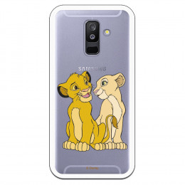 Carcasa Oficial Disney Simba y Nala transparente para Samsung Galaxy A6 Plus 2018 - El Rey León- La Casa de las Carcasas