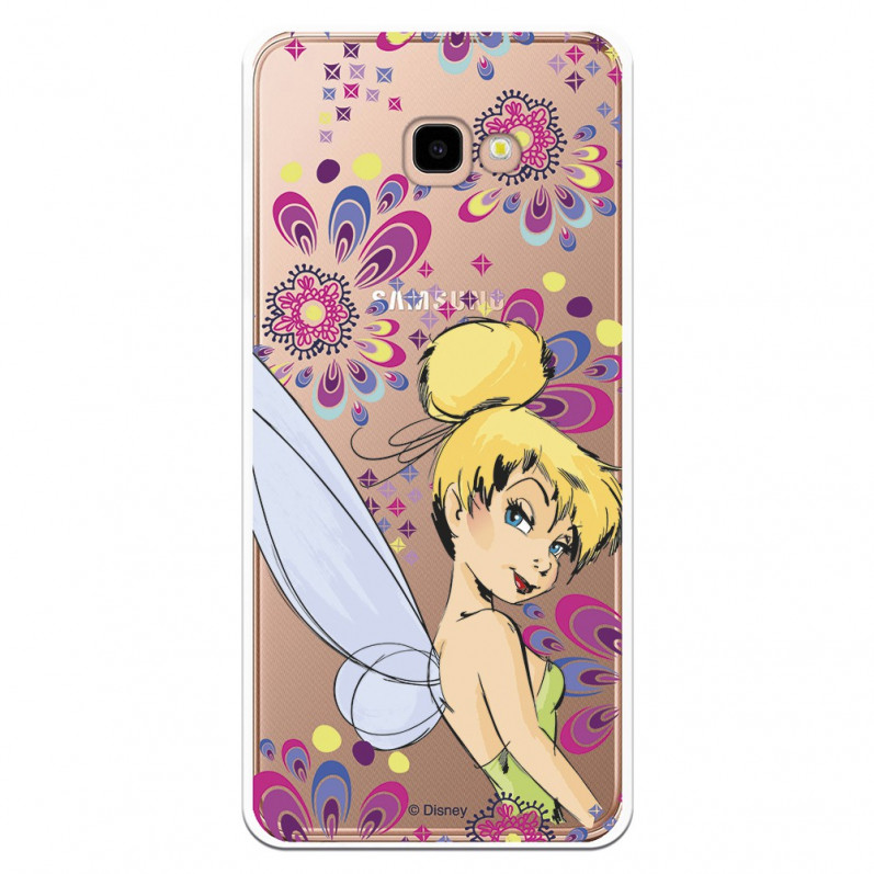 Carcasa Oficial Disney Campanilla Flores Transparente para Samsung Galaxy J4 Plus - Peter Pan- La Casa de las Carcasas