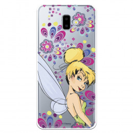 Carcasa Oficial Disney Campanilla Flores Transparente para Samsung Galaxy J6 Plus - Peter Pan- La Casa de las Carcasas