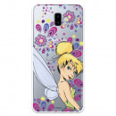 Carcasa Oficial Disney Campanilla Flores Transparente para Samsung Galaxy J6 Plus - Peter Pan- La Casa de las Carcasas