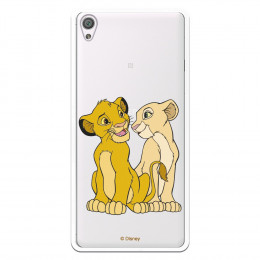 Carcasa Oficial Disney Simba y Nala transparente para Sony Xperia XA - El Rey León- La Casa de las Carcasas