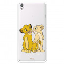 Carcasa Oficial Disney Simba y Nala transparente para Sony Xperia XA - El Rey León- La Casa de las Carcasas