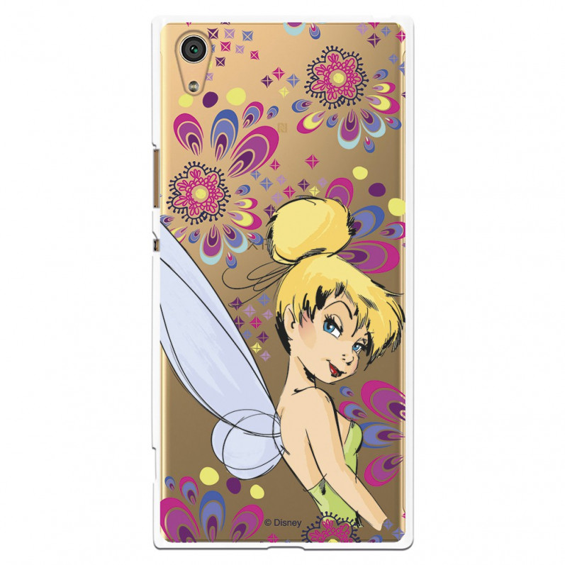 Carcasa Oficial Disney Campanilla Flores Transparente para Sony Xperia XA1 Ultra - Peter Pan- La Casa de las Carcasas