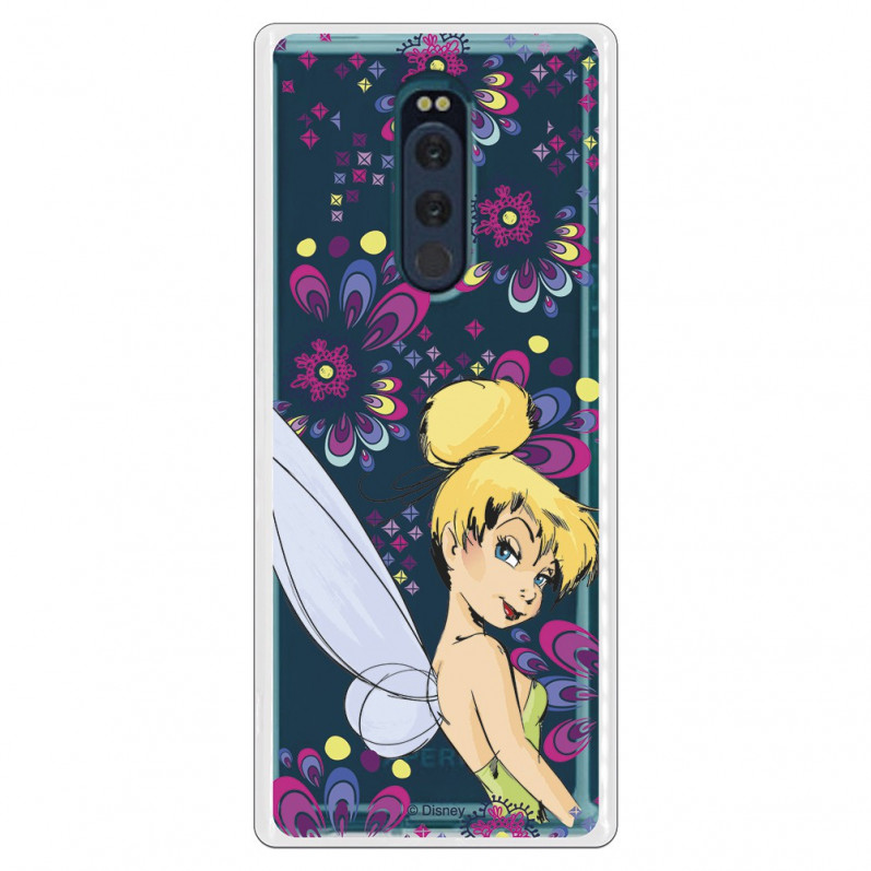 Carcasa Oficial Disney Campanilla Flores Transparente para Sony Xperia XZ4 - Peter Pan- La Casa de las Carcasas