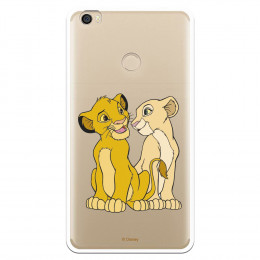 Carcasa Oficial Disney Simba y Nala transparente para Xiaomi Mi Max - El Rey León- La Casa de las Carcasas