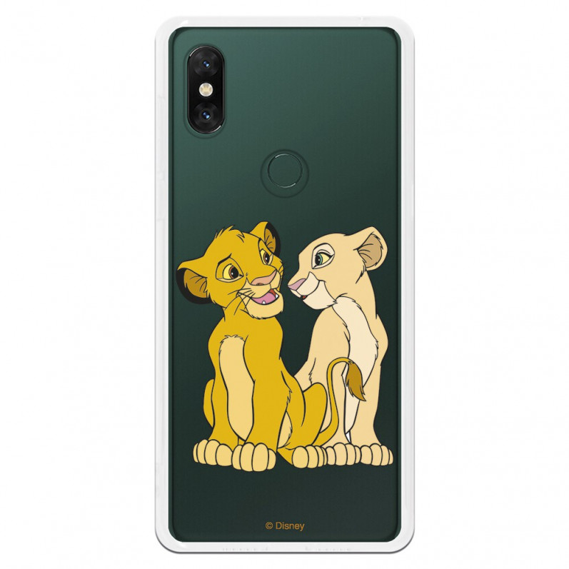 Carcasa Oficial Disney Simba y Nala transparente para Xiaomi Mi Mix 3 - El Rey León- La Casa de las Carcasas