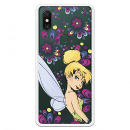 Carcasa Oficial Disney Campanilla Flores Transparente para Xiaomi Mi Mix 3 - Peter Pan- La Casa de las Carcasas