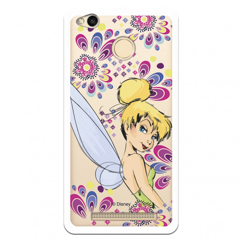 Carcasa Oficial Disney Campanilla Flores Transparente para Xiaomi Redmi 3 Pro - Peter Pan- La Casa de las Carcasas