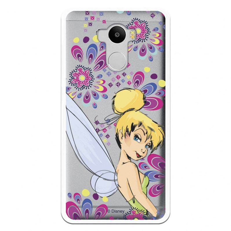 Carcasa Oficial Disney Campanilla Flores Transparente para Xiaomi Redmi 4 - Peter Pan- La Casa de las Carcasas