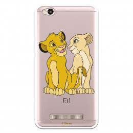 Carcasa Oficial Disney Simba y Nala transparente para Xiaomi Redmi 4A - El Rey León- La Casa de las Carcasas