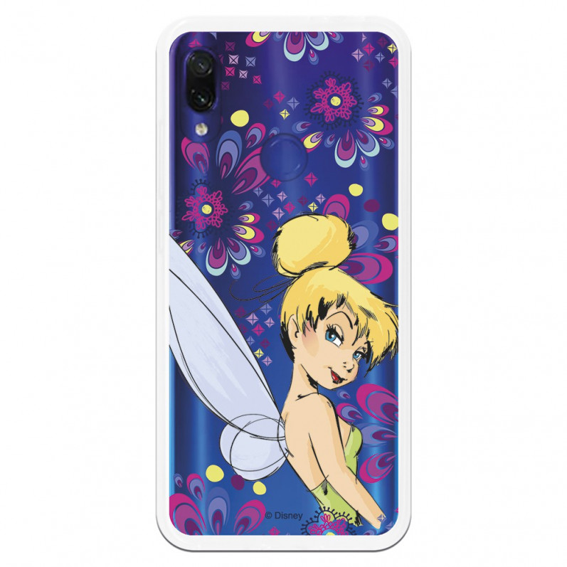 Carcasa Oficial Disney Campanilla Flores Transparente para Xiaomi Redmi Note 7 - Peter Pan- La Casa de las Carcasas