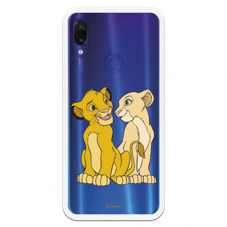 Carcasa Oficial Disney Simba y Nala transparente para Xiaomi Redmi Note 7 Pro - El Rey León- La Casa de las Carcasas