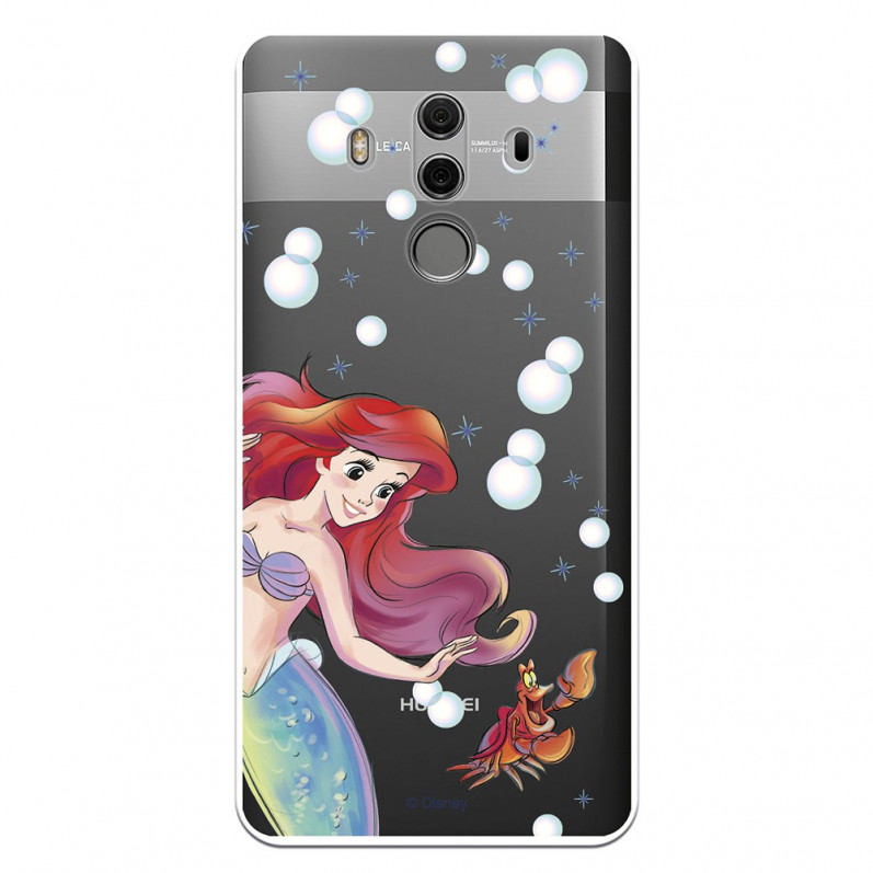 Carcasa Oficial Disney Sirenita y Sebastián Transparente para Huawei Mate 10 Pro - La Sirenita- La Casa de las Carcasas