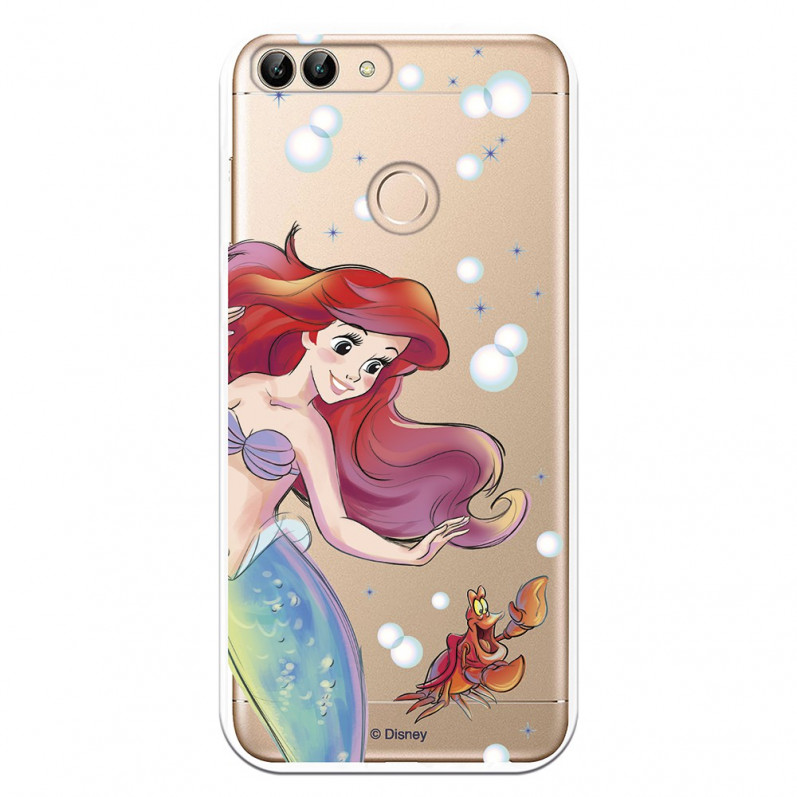 Carcasa Oficial Disney Sirenita y Sebastián Transparente para Huawei P Smart - La Sirenita- La Casa de las Carcasas