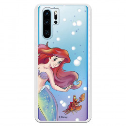 Carcasa Oficial Disney Sirenita y Sebastián Transparente para Huawei P30 Pro - La Sirenita- La Casa de las Carcasas