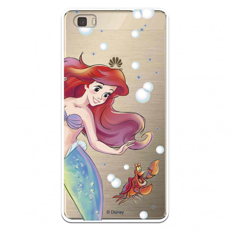 Carcasa Oficial Disney Sirenita y Sebastián Transparente para Huawei P8 Lite - La Sirenita- La Casa de las Carcasas