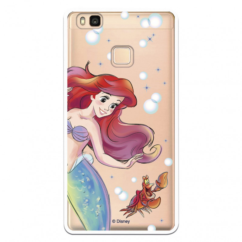 Carcasa Oficial Disney Sirenita y Sebastián Transparente para Huawei P9 Lite - La Sirenita- La Casa de las Carcasas