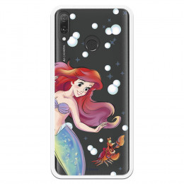 Carcasa Oficial Disney Sirenita y Sebastián Transparente para Huawei Y9 2019 - La Sirenita- La Casa de las Carcasas