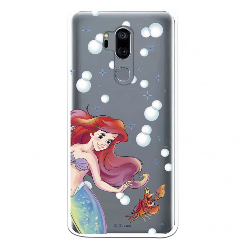 Carcasa Oficial Disney Sirenita y Sebastián Transparente para LG G7 - La Sirenita- La Casa de las Carcasas