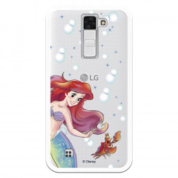 Carcasa Oficial Disney Sirenita y Sebastián Transparente para LG K8 - La Sirenita- La Casa de las Carcasas