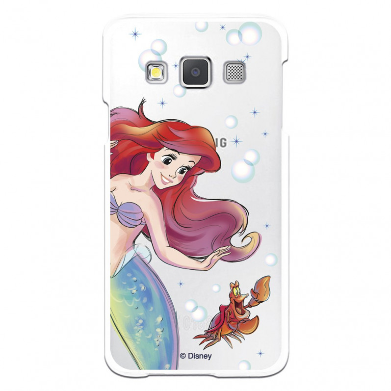 Carcasa Oficial Disney Sirenita y Sebastián Transparente para Samsung Galaxy A3 - La Sirenita- La Casa de las Carcasas