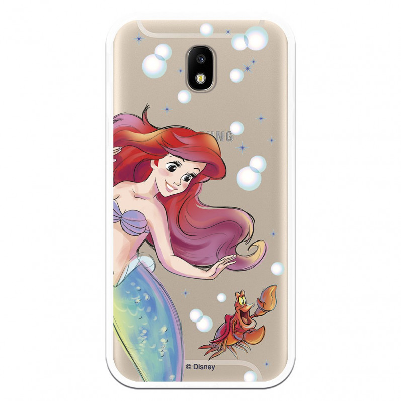 Carcasa Oficial Disney Sirenita y Sebastián Transparente para Samsung Galaxy J5 2017 - La Sirenita- La Casa de las Carcasas