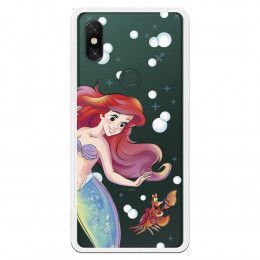 Carcasa Oficial Disney Sirenita y Sebastián Transparente para Xiaomi Mi Mix 3 - La Sirenita- La Casa de las Carcasas