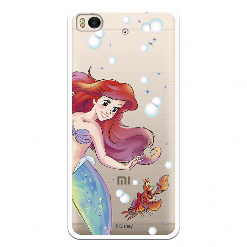 Carcasa Oficial Disney Sirenita y Sebastián Transparente para Xiaomi Mi 5S - La Sirenita- La Casa de las Carcasas