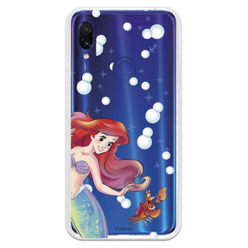 Carcasa Oficial Disney Sirenita y Sebastián Transparente para Xiaomi Redmi 7 - La Sirenita- La Casa de las Carcasas