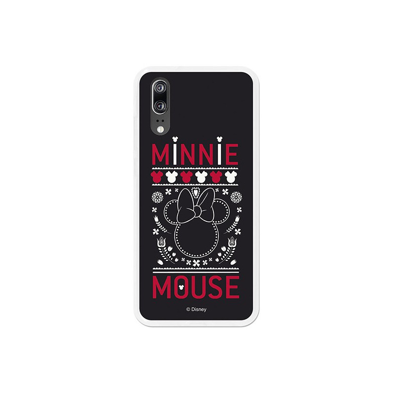 Oficiální pouzdro Disney Minnie Case, Black Embroidered Huawei P20