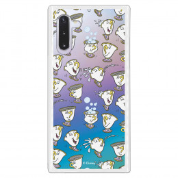 Funda para Samsung Galaxy Note 10 Oficial de Disney Chip Potts Siluetas - La Bella y la Bestia