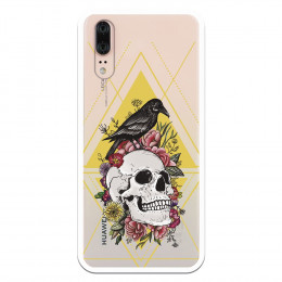 Carcasa Calavera Cuervo para Huawei P20- La Casa de las Carcasas