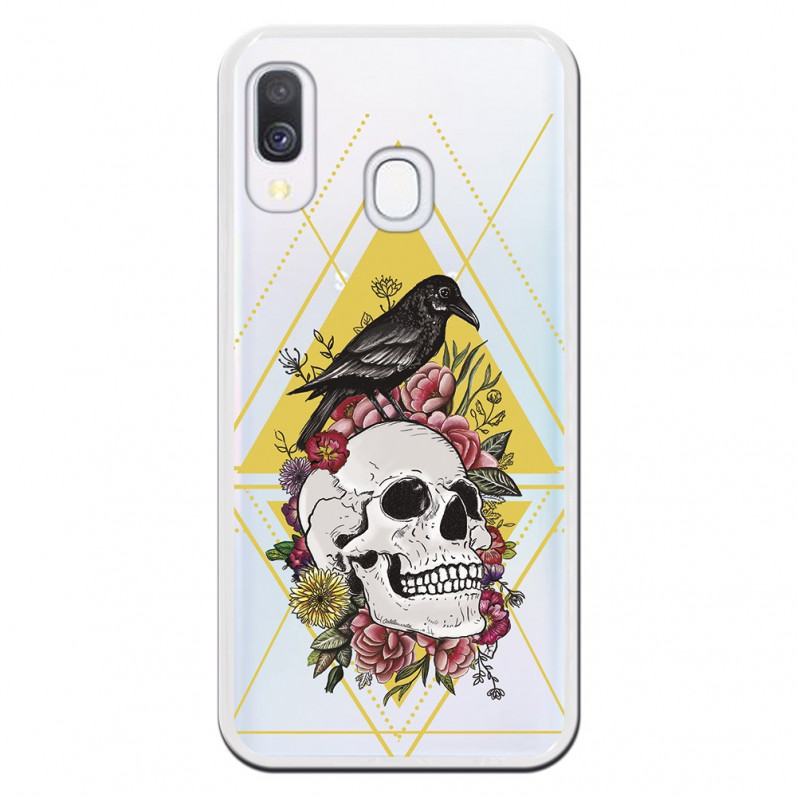 Carcasa Calavera Cuervo para Samsung Galaxy A40- La Casa de las Carcasas