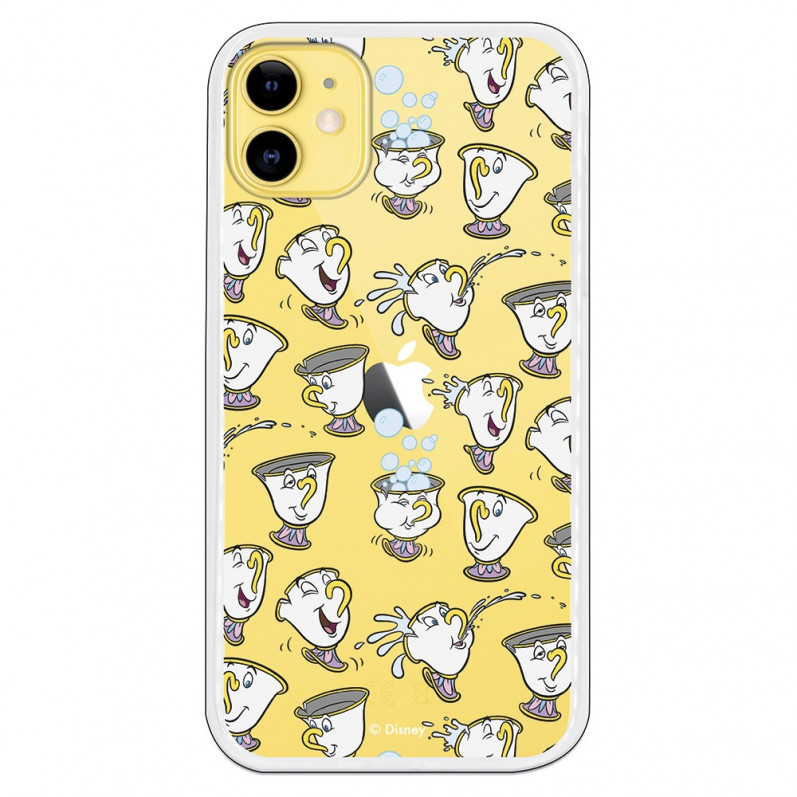 Funda para iPhone 11 Oficial de Disney Chip Potts Siluetas - La Bella y la Bestia