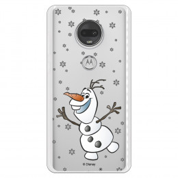 Funda para Motorola Moto G7 Oficial de Disney Olaf Transparente - Frozen