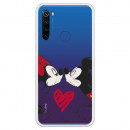 Funda para Xiaomi Redmi Note 8T Oficial de Disney Mickey y Minnie Beso - Clásicos Disney