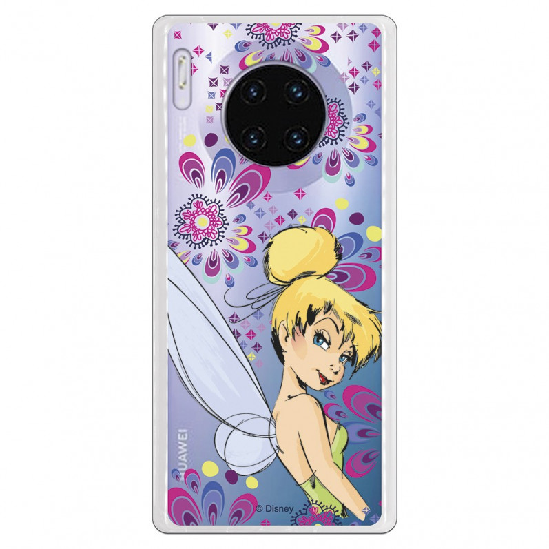 Funda para Huawei Mate 30 Pro Oficial de Disney Campanilla Flores - Peter Pan